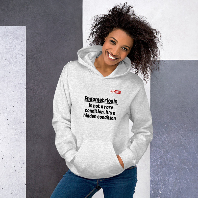 Ash Hoodie Front 4 - ILLTOCHILL Endometriosis awareness educational quote endo gift Unisex Hoodie.