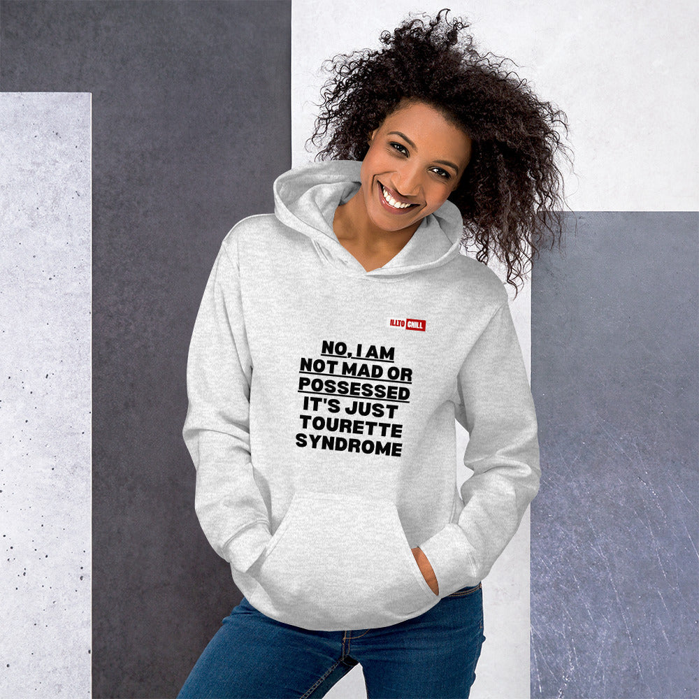 Ash Hoodie Front 4 - ILLTOCHILL I have Tourette syndrome 'Not Mad or Possessed' Tourette awareness gift Unisex Hoodie.