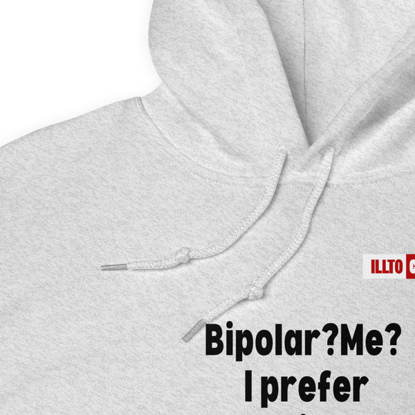 Ash Hoodie Detail 1 - ILLTOCHILL Bipolar disorder awareness 'Predictably Unpredictable' Bipolar sarcastic gift Unisex Hoodie