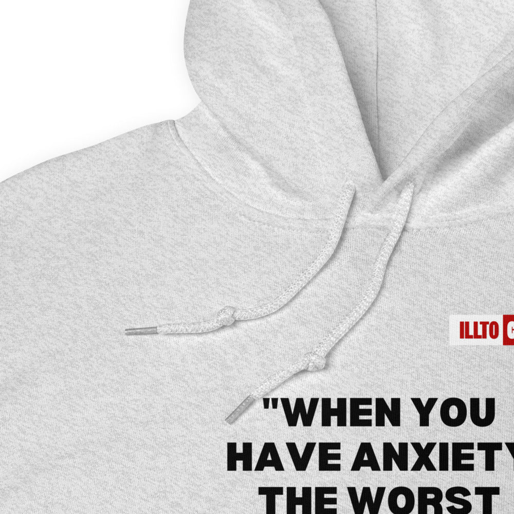 Ash Hoodie Detail 1 - ILLTOCHILL Anxiety awareness and anxiety education gift Unisex Hoodie