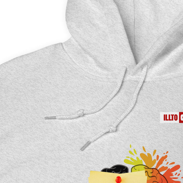 Ash Hoodie Detail 1 - ILLTOCHILL Chronic Migraine 'Constant Pain' migraine support gift Unisex Hoodie.