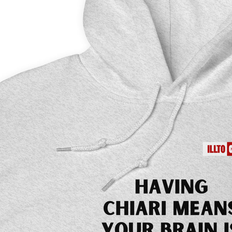 Ash Hoodie Detail 1 - ILLTOCHILL CM Chiari Malformation Brain bigger than skull' Gift Unisex Hoodie.