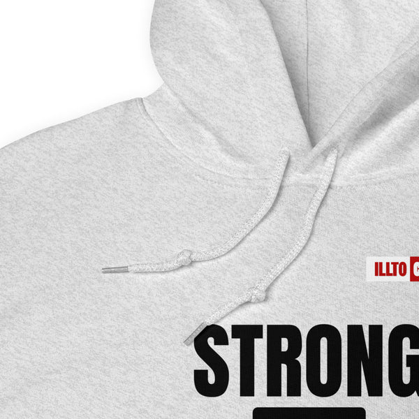 Ash Hoodie Detail 1 - ILLTOCHILL Chiari Malformation Awareness 'Strong is equal to Batting CM ' Gift Unisex Hoodie.