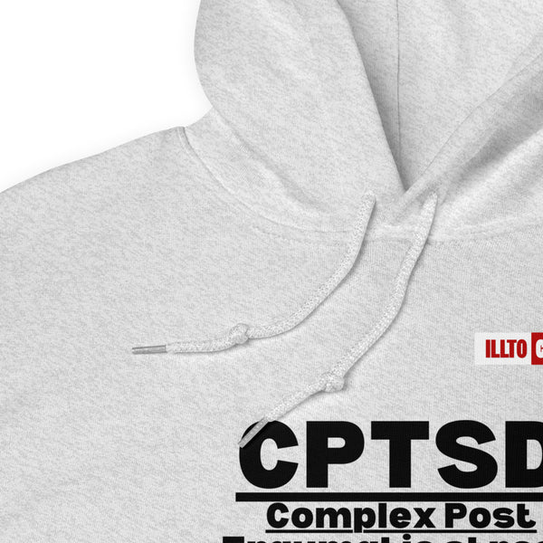 Ash Hoodie Detail 1 - ILLTOCHILL CPTSD Review, Complex post traumatic stress disorder sarcastic gift Unisex Hoodie.