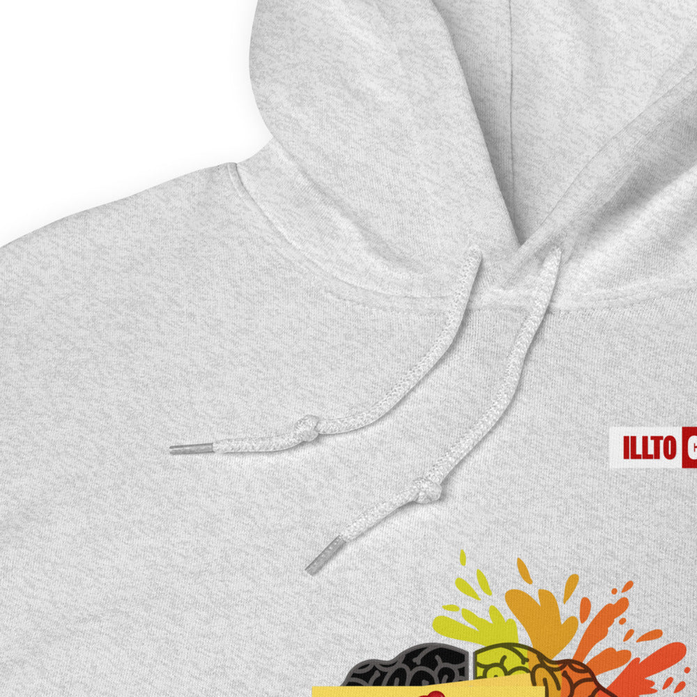 Ash Hoodie Detail 1 - ILLTOCHILL CPTSD 'Out of order' Complex post traumatic stress disorder Awareness gift Unisex Hoodie.