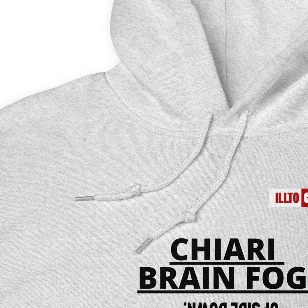 Ash Hoodie Detail 1 - ILLTOCHILL CM Chiari Malformation Awareness, Arnold–Chiari 'Brain Fog' quote Gift Unisex Hoodie.
