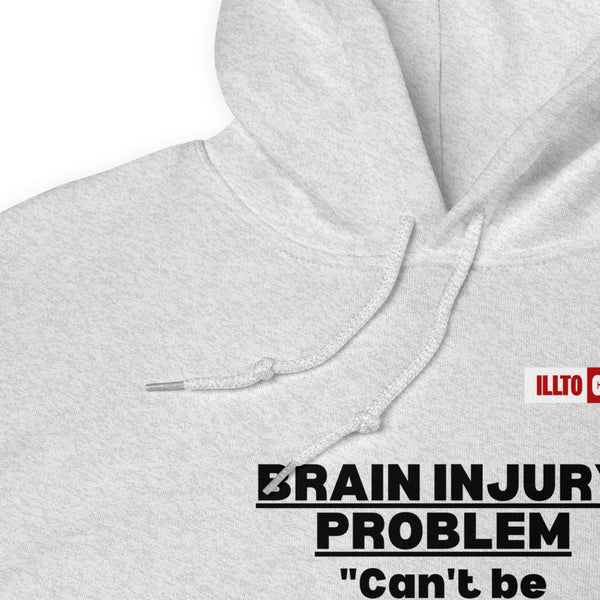 Ash Hoodie Detail 1 - ILLTOCHILL Brain injury problem 'can't understand from outside, can't explain from inside' TBI support gift Unisex Hoodie.