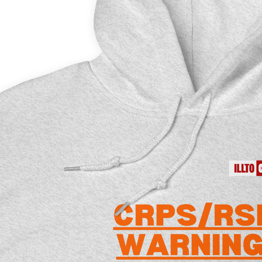 Ash Hoodie Detail 1 - ILLTOCHILL 'Complex regional pain syndrome Warning' CRPSRSD awareness sarcastic gift Unisex Hoodie.