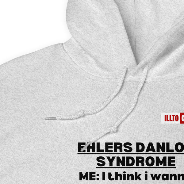 Ash Hoodie Detail 1 - ILLTOCHILL Ehlers danlos syndrome awareness 'Internal Eds conversation' funny Ehlers-danlos gift Unisex Hoodie.