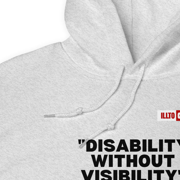Ash Hoodie Detail 1 - ILLTOCHILL Fibromyalgia awareness 'Disability without visibility' fibro gift Unisex Hoodie.