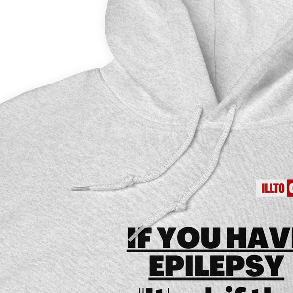 Ash Hoodie Detail 1 - ILLTOCHILL Epilepsy awareness 'Its Ok just to breathe' epileptic seizures gift Unisex Hoodie.