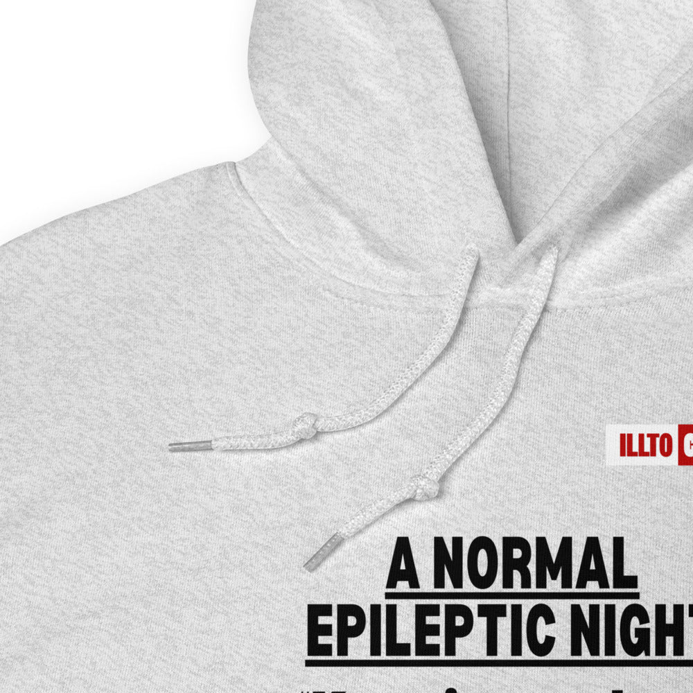 Ash Hoodie Detail 1 - ILLTOCHILL Epilepsy awareness 'Epileptic Night' epilepsy support gift Unisex Hoodie.