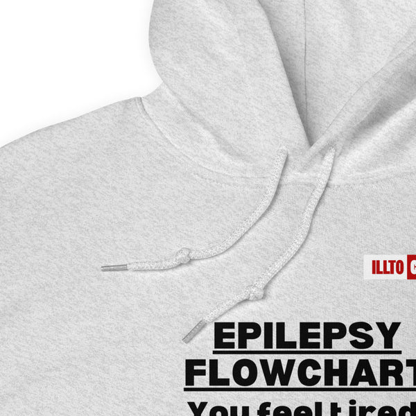 Ash Hoodie Detail 1 - ILLTOCHILL Epilepsy awareness 'Flow chart' epileptic support gift Unisex Hoodie.