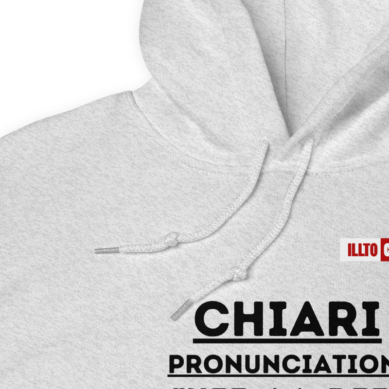 Ash Hoodie Detail 1 - ILLTOCHILL How to say Chiari Malformation Awareness gift Unisex Hoodie.