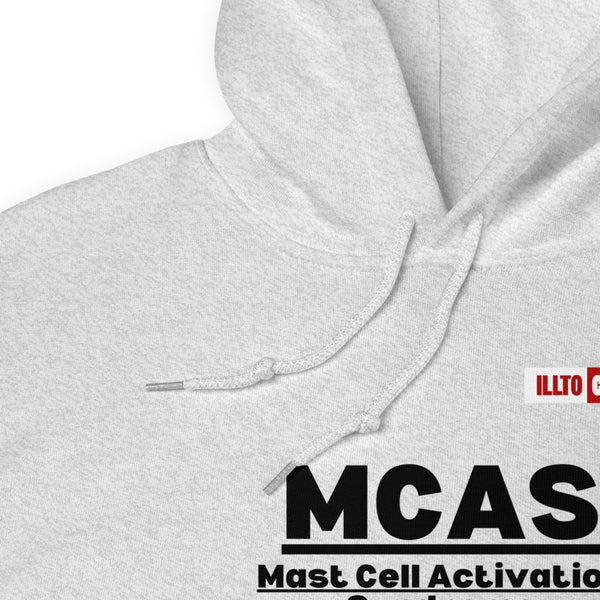 Ash Hoodie Detail 1 - ILLTOCHILL Mast cell activation syndrome awareness 'MCAS Review' funny gift Unisex Hoodie.