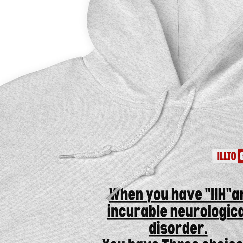 Ash Hoodie Detail 1 - ILLTOCHILL Idiopathic intracranial hypertension 'Neurological disorder' IIH fighter gift Unisex Hoodie.