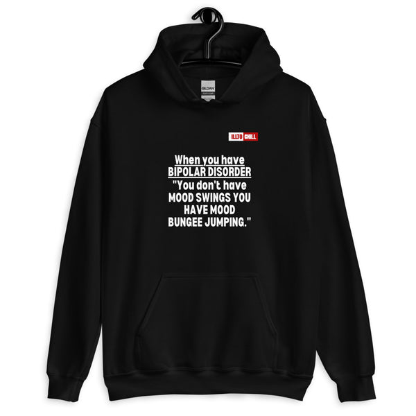Black Hoodie Front 2 - ILLTOCHILL Bipolar disorder 'Mood Bungee Jumping' funny bipolar gift Unisex Hoodie