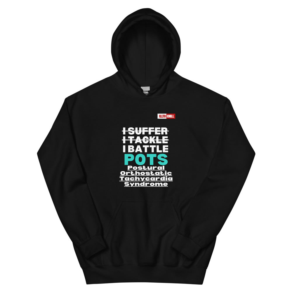 Black Hoodie Front 1 - ILLLTOCHILL Postural orthostatic tachycardia syndrome warrior gift, POTS awareness gift Unisex Hoodie