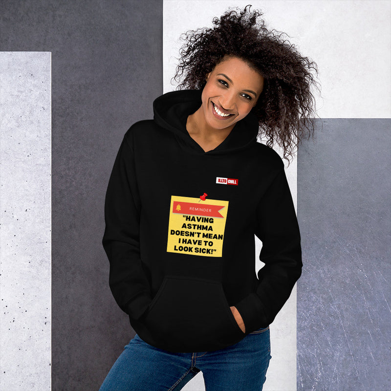 Black Hoodie Front 4 - ILLTOCHILL Asthma Reminder quote, Asthma awareness Gift Unisex Hoodie