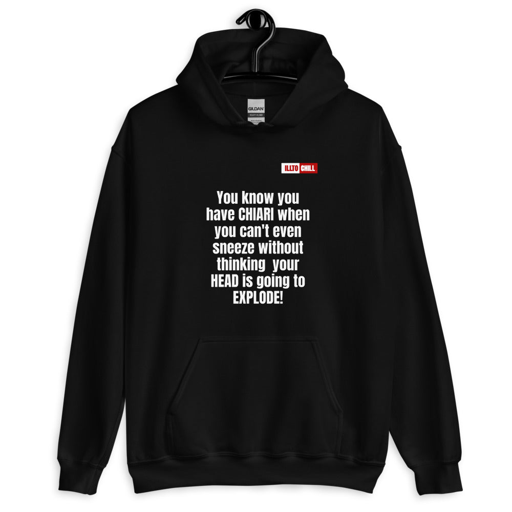 Black Hoodie Front 2 - ILLTOCHILL CM Chiari Malformation struggles quote gift Unisex Hoodie.