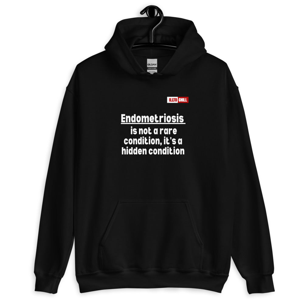 Black Hoodie Front 2 - ILLTOCHILL Endometriosis awareness educational quote endo gift Unisex Hoodie.