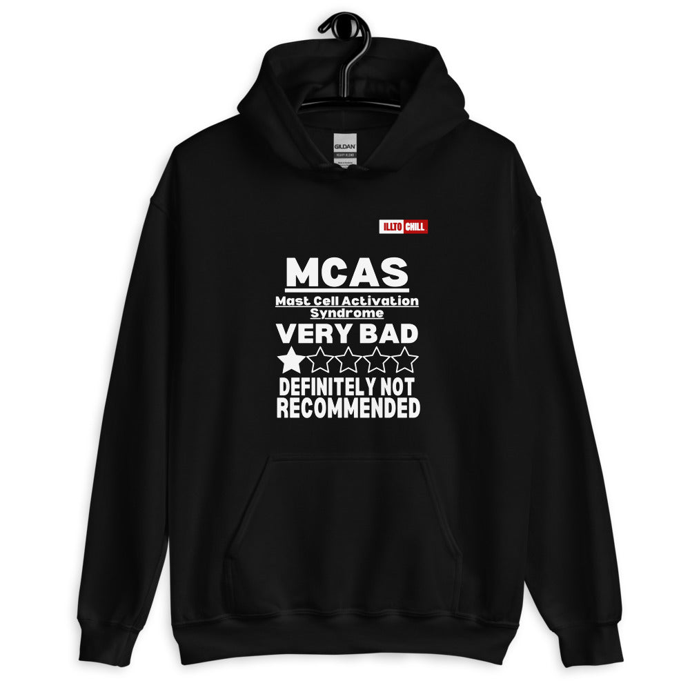 Black Hoodie Front 2 - ILLTOCHILL Mast cell activation syndrome awareness 'MCAS Review' funny gift Unisex Hoodie.