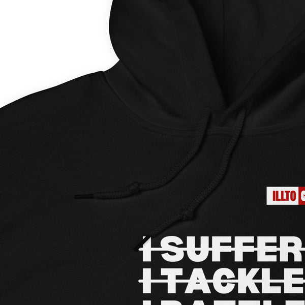 Black Hoodie Detail 1 - ILLLTOCHILL Postural orthostatic tachycardia syndrome warrior gift, POTS awareness gift Unisex Hoodie
