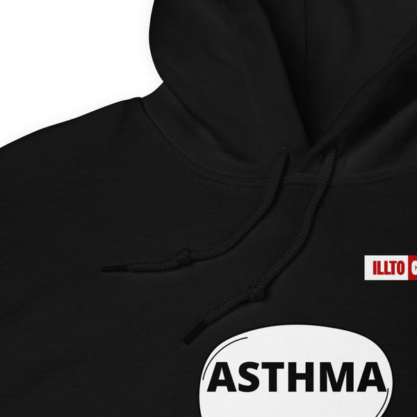 Black Hoodie Detail 1 - ILLTOCHILL Asthma awareness 'It is a suffocating idea' asthma sarcastic gift Unisex Hoodie