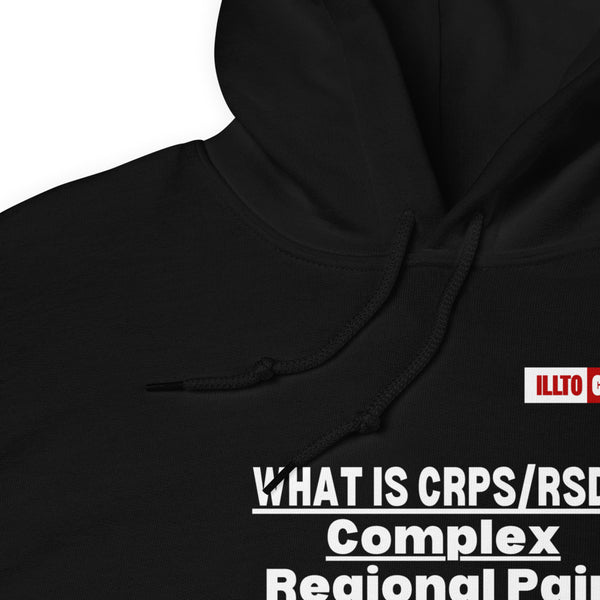 Black Hoodie Detail 1 - ILLTOCHILL Complex regional pain syndrome awareness 'Nervous system Malfunction' crpsrsd gift Unisex Hoodie.
