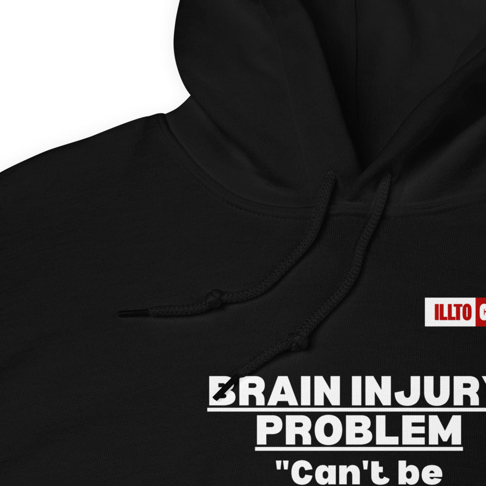 Black Hoodie Detail 1 - ILLTOCHILL Brain injury problem 'can't understand from outside, can't explain from inside' TBI support gift Unisex Hoodie.