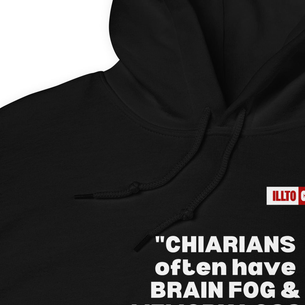 Black Hoodie Detail 1 - ILLTOCHILL CM Chiari Malformation Awareness, Chiarian funny Gift Unisex Hoodie.