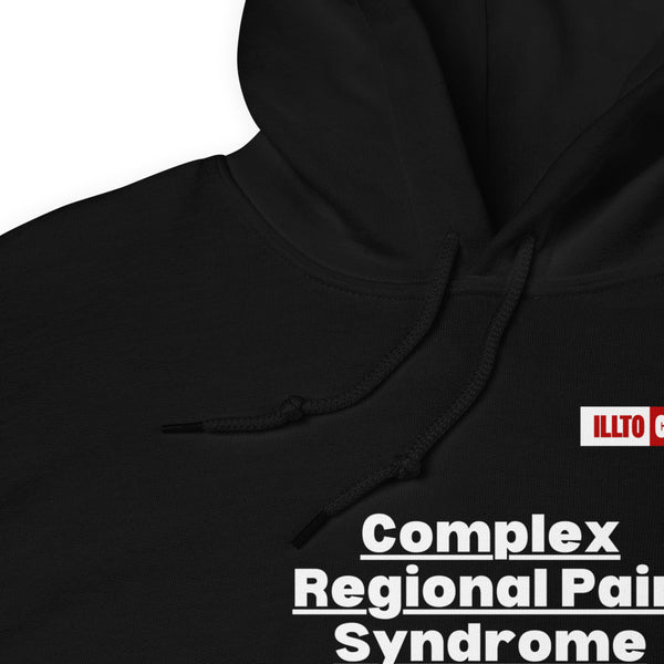 Black Hoodie Detail 1 - ILLTOCHILL Complex regional pain syndrome Awareness 'Pain Make You Feel Alive' CRPS gift Unisex Hoodie.