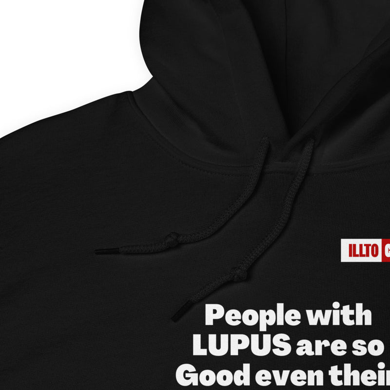 Black Hoodie Detail 1 - ILLTOCHILL Lupus awareness 'Immune system cannot have enought' funny lupus gift Unisex Hoodie.