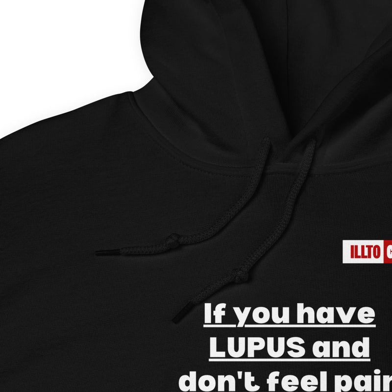 Black Hoodie Detail 1 - ILLTOCHILL Lupus Pain awareness sarcastic lupus gift for autoimmune disease Unisex Hoodie.