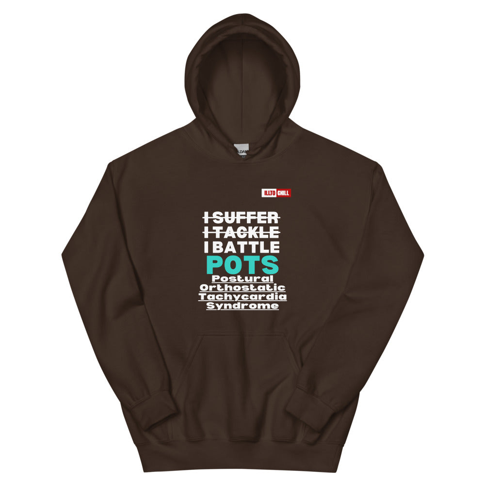 Dark Chocolate Hoodie Front 1 - ILLLTOCHILL Postural orthostatic tachycardia syndrome warrior gift, POTS awareness gift Unisex Hoodie