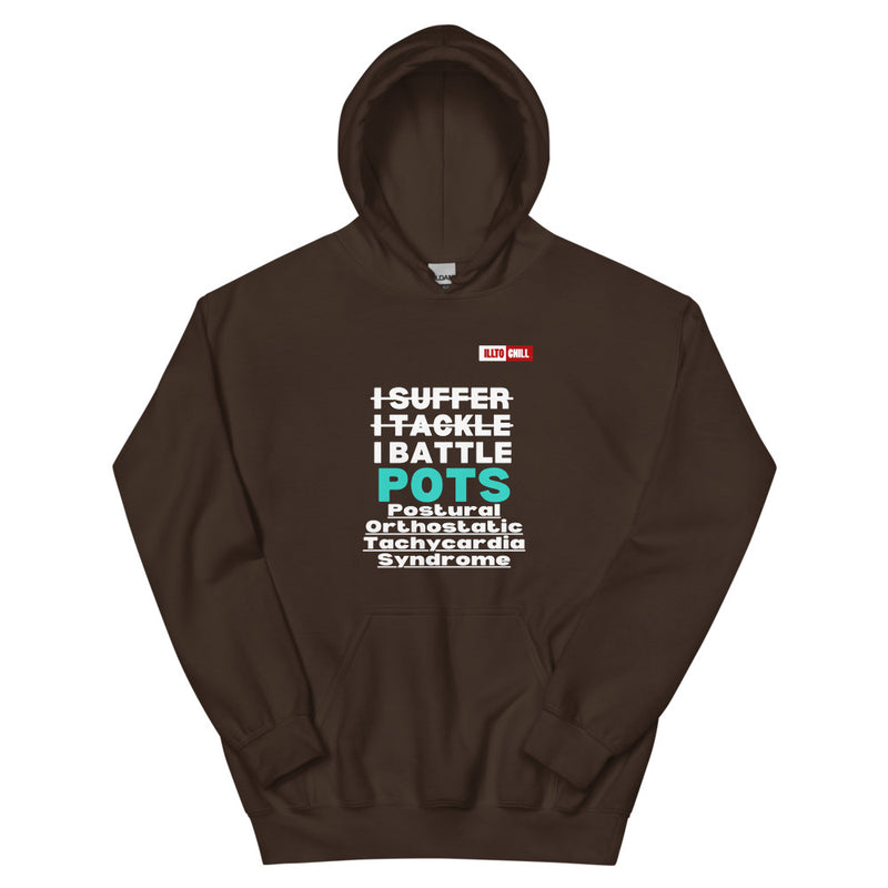 Dark Chocolate Hoodie Front 1 - ILLLTOCHILL Postural orthostatic tachycardia syndrome warrior gift, POTS awareness gift Unisex Hoodie