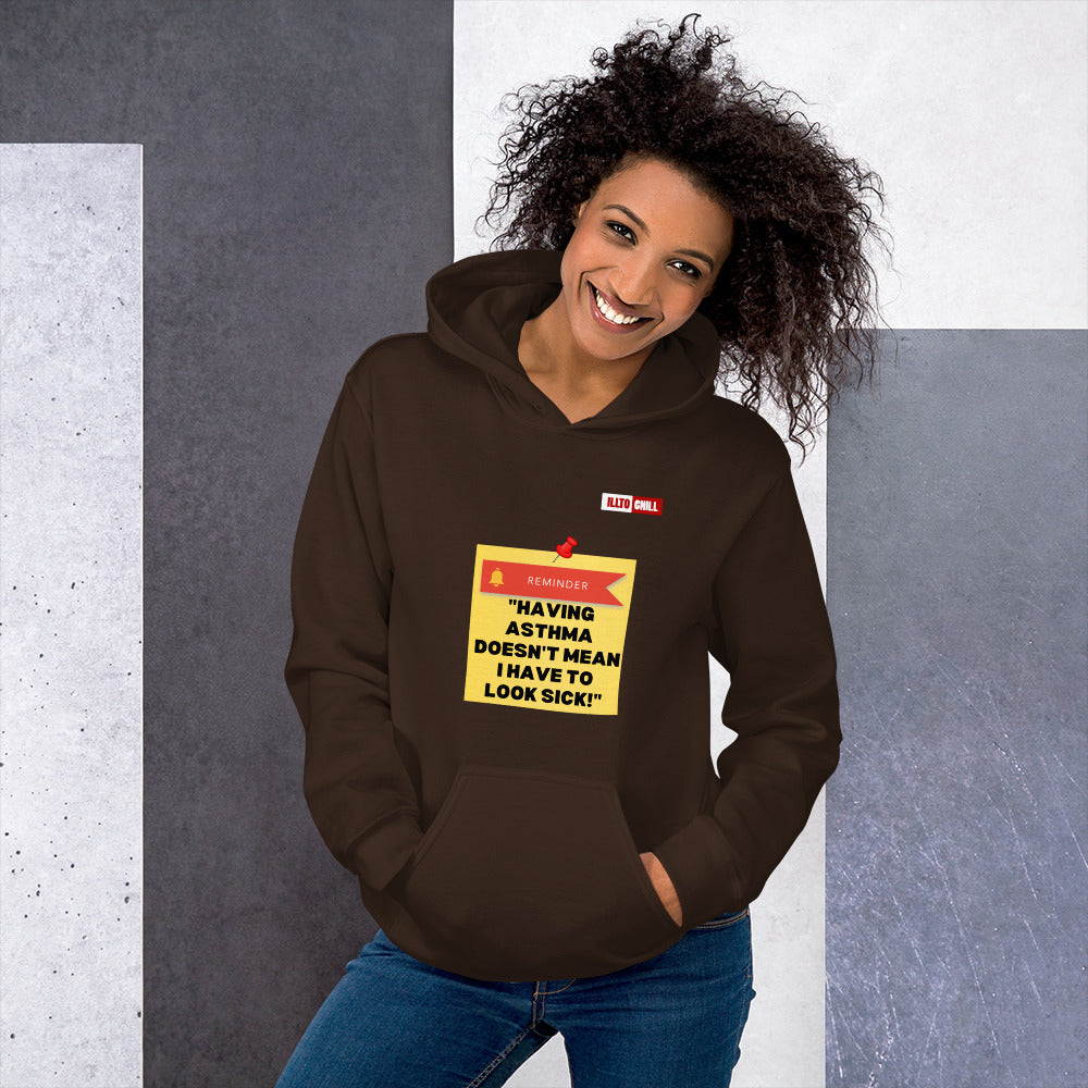 Dark Chocolate Hoodie Front 4 - ILLTOCHILL Asthma Reminder quote, Asthma awareness Gift Unisex Hoodie