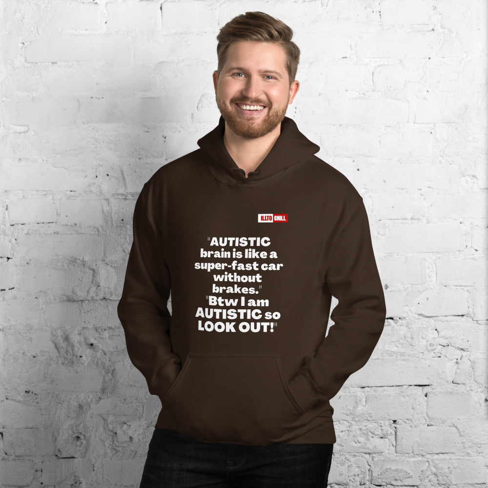 Dark Chocolate Hoodie Front 3 - ILLTOCHILL Autism awareness 'How the Autistic brain works' autism acceptance gift Unisex Hoodie