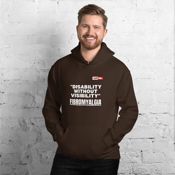 Dark Chocolate Hoodie Front 3 - ILLTOCHILL Fibromyalgia awareness 'Disability without visibility' fibro gift Unisex Hoodie.