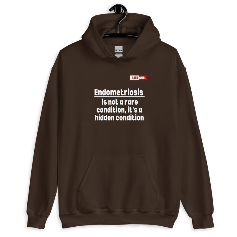 Dark Chocolate Hoodie Front 2 - ILLTOCHILL Endometriosis awareness educational quote endo gift Unisex Hoodie.