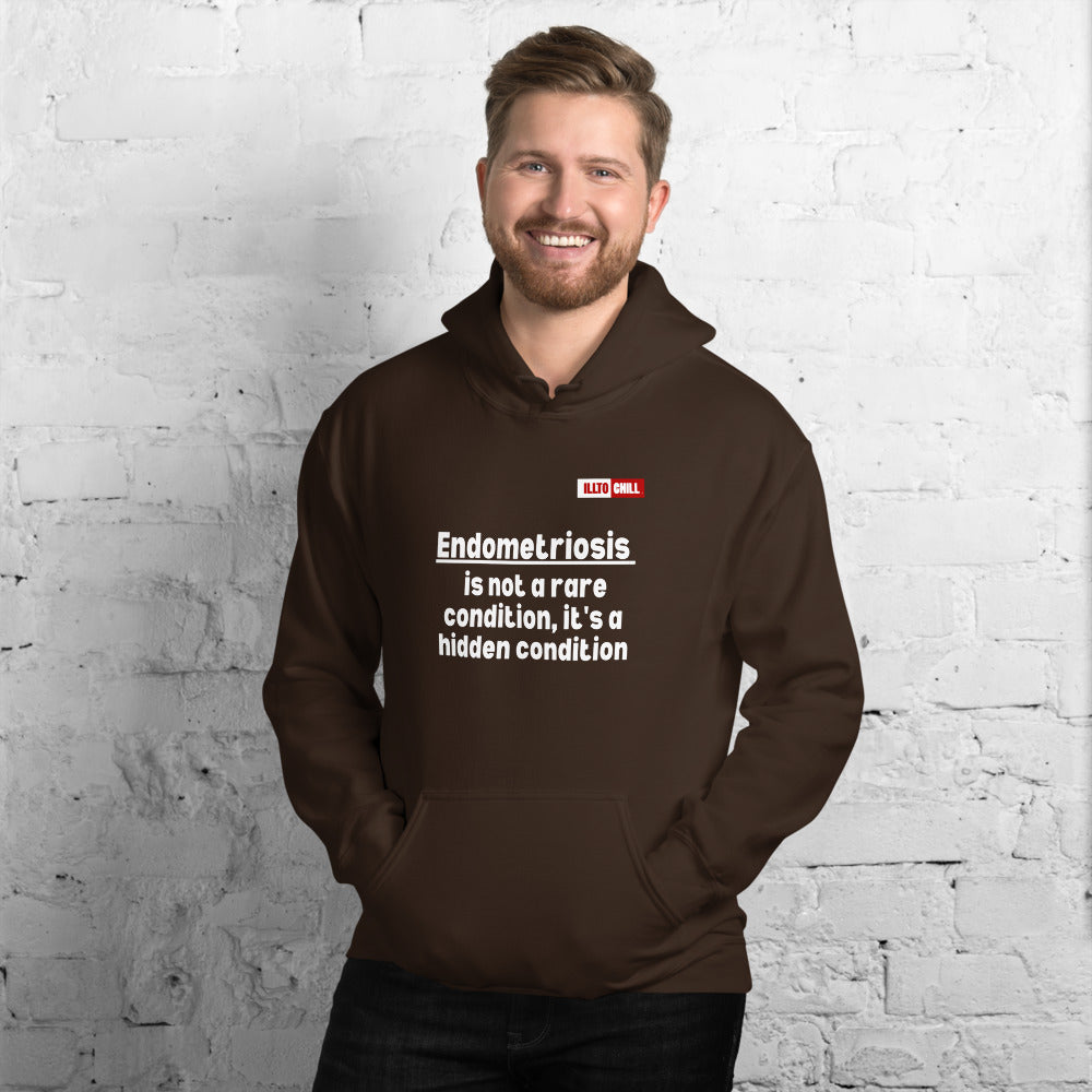 Dark Chocolate Hoodie Front 3 - ILLTOCHILL Endometriosis awareness educational quote endo gift Unisex Hoodie.