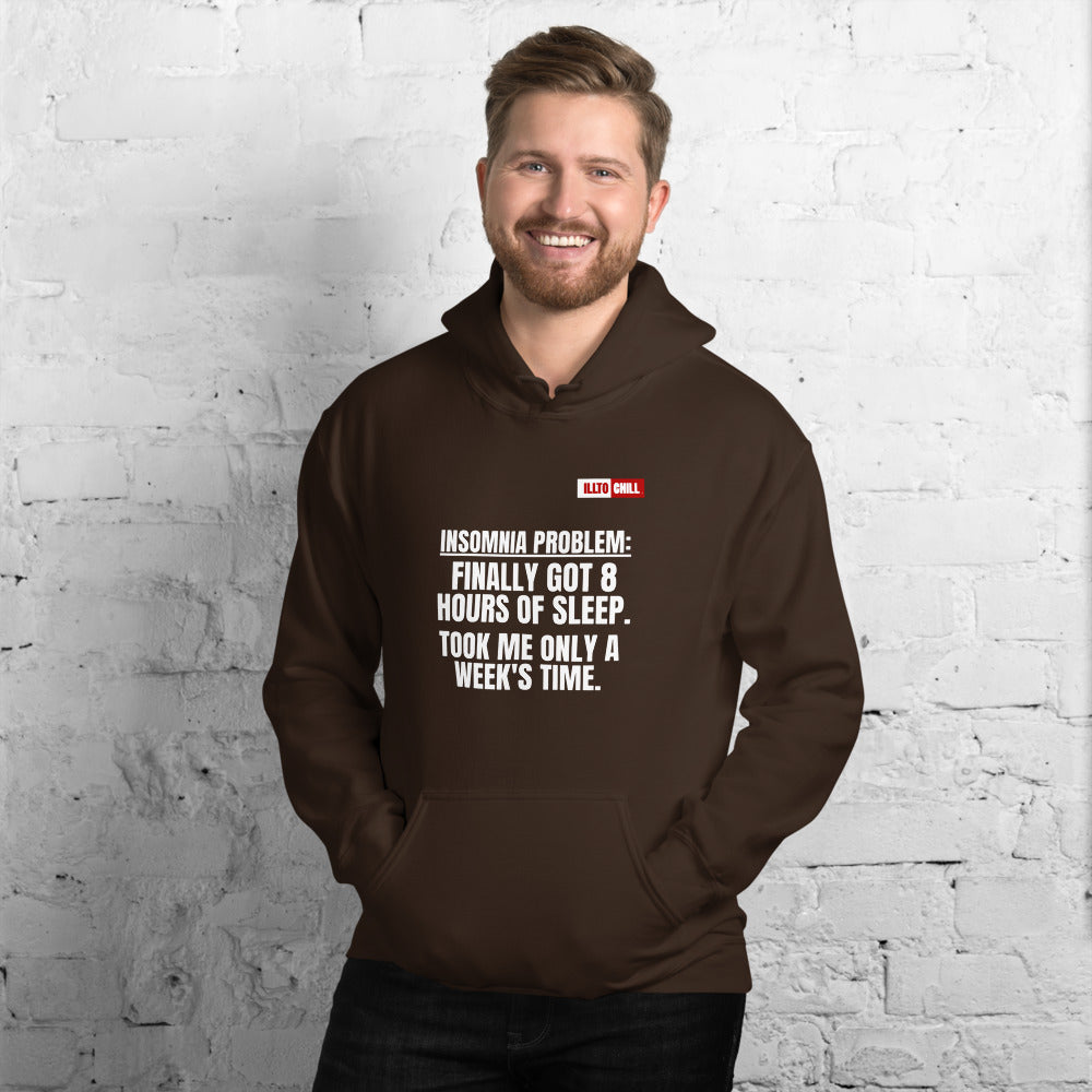 Dark Chocolate Hoodie Front 3 - ILLTOCHILL Insomnia Support '8 Hours Sleep' funny gift Unisex Hoodie.