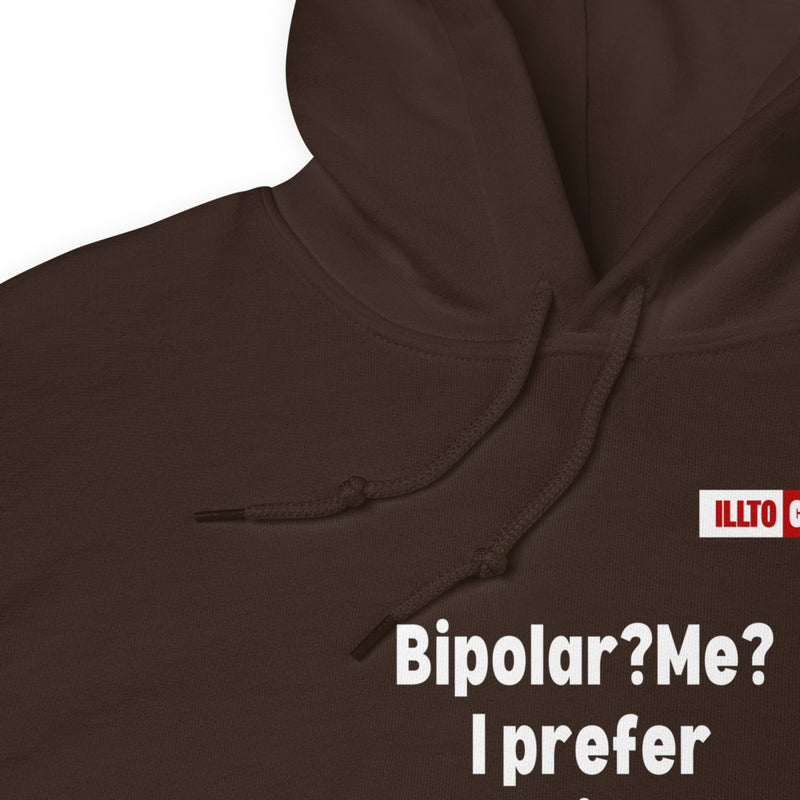 Dark Chocolate Hoodie Detail 1 - ILLTOCHILL Bipolar disorder awareness 'Predictably Unpredictable' Bipolar sarcastic gift Unisex Hoodie