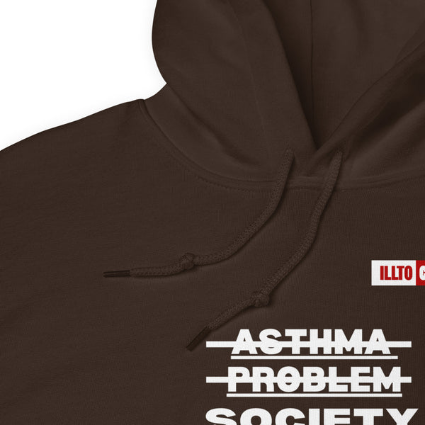 Dark Chocolate Hoodie Detail 1 - ILLTOCHILL Asthma awareness quote, Asthma support Gift Unisex Hoodie