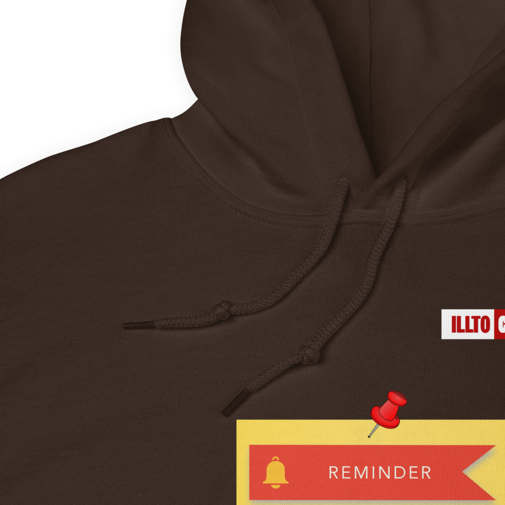 Dark Chocolate Hoodie Detail 1 - ILLTOCHILL Asthma Reminder quote, Asthma awareness Gift Unisex Hoodie
