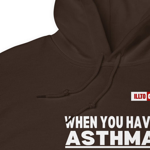 Dark Chocolate Hoodie Detail 1 - ILLTOCHILL Asthma awareness 'Ordinary activity takes extraordinary effort' educational gift Unisex Hoodie
