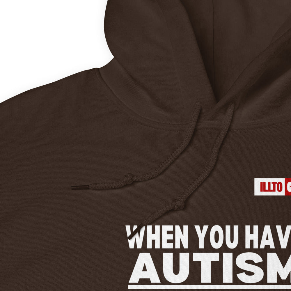 Dark Chocolate Hoodie Detail 1 - ILLTOCHILL Autism awareness 'Ordinary activities take extraordinary efforts' autistic support gift Unisex Hoodie