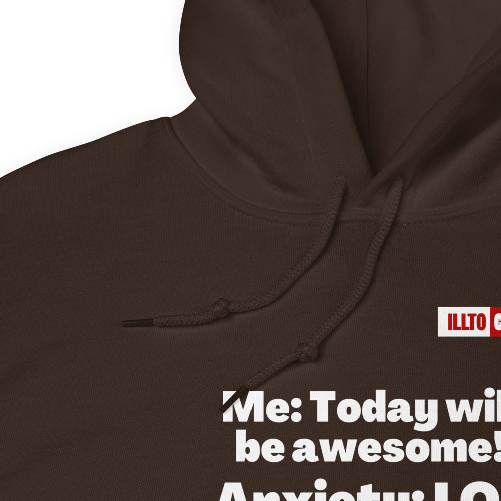 Dark Chocolate Hoodie Detail 1 - ILLTOCHILL Anxiety Awareness, Funny Anxiety Internal Dailouge gift Unisex Hoodie