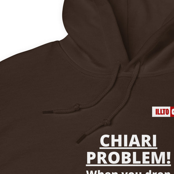 Dark Chocolate Hoodie Detail 1 - ILLTOCHILL CHIARI malformation problem awareness educational CM gift Unisex Hoodie.