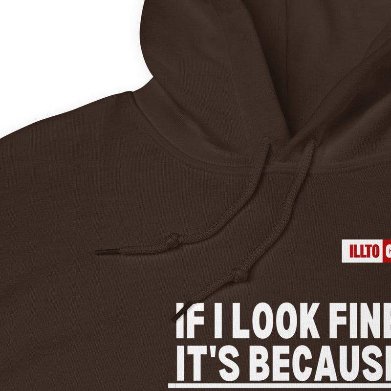 Dark Chocolate Hoodie Detail 1 - ILLTOCHILL Chronic Migraine awareness 'Pain is Invisible' migraine gift Unisex Hoodie.